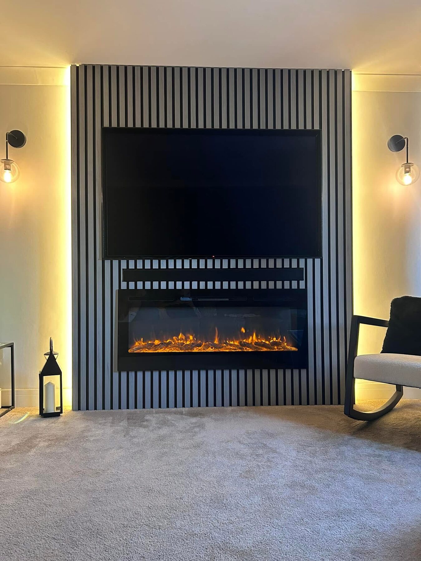 Bespoke media wall with feature lighting
