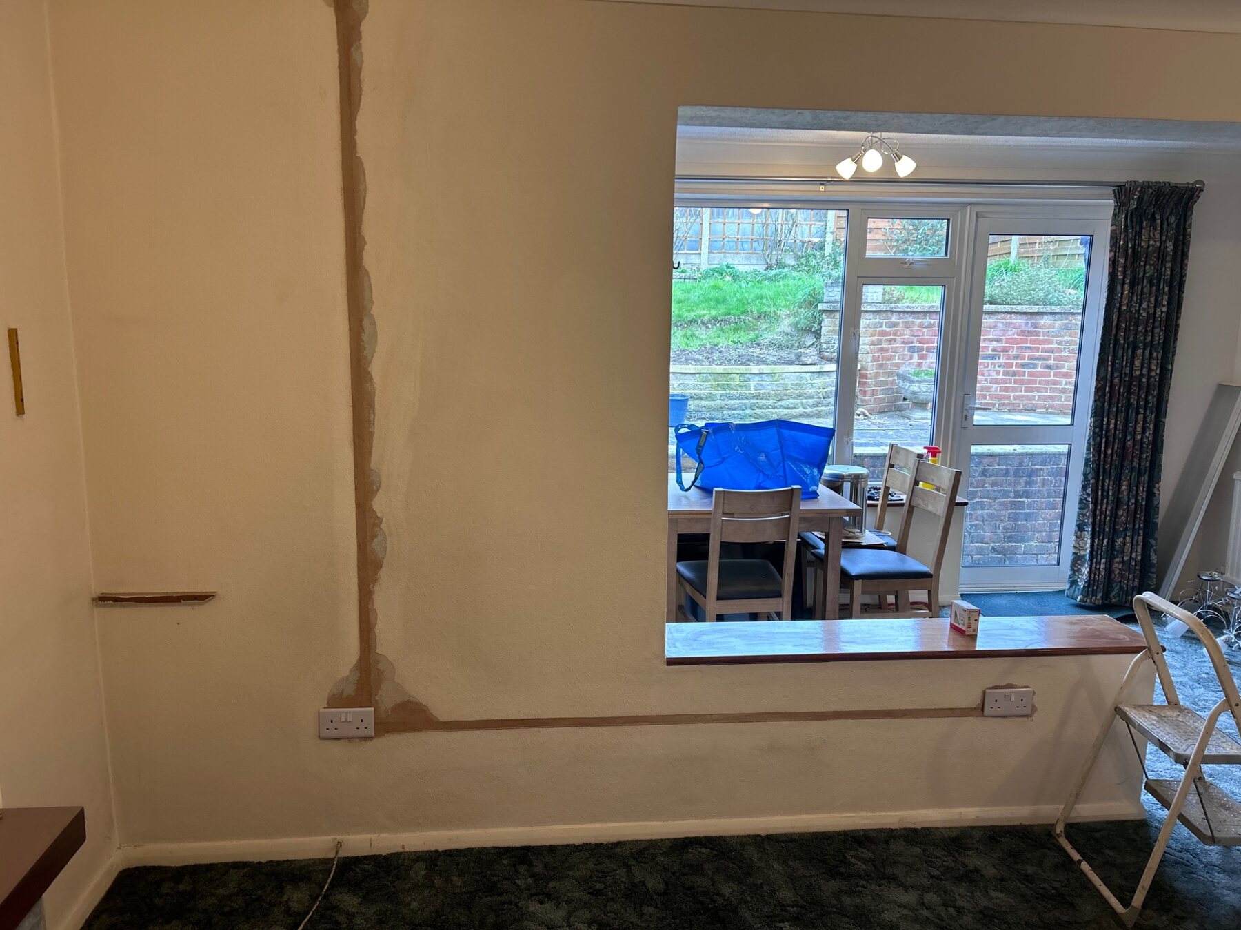 Concealed cable routes for sockets during a domestic rewire